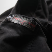 Load image into Gallery viewer, 1940's FRENCH WORK BLACK MOLESKIN FADED JACKET WITH V-POCKET (LARGE)