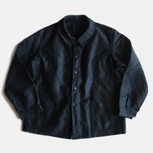 Load image into Gallery viewer, 1950's FRENCH WORK BLACK MOLESKIN JACKET (LARGE) MINT CONDITION