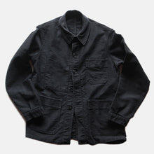 Load image into Gallery viewer, 1960's "ADOLPHE LAFONT" BLACK MOLESKIN WORK JACKET (MEDIUM) MINT CONDITION