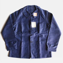 Load image into Gallery viewer, N.O.S ~1940's FRENCH WORK BLUE MOLESKIN JACKET WITH V-POCKET (48 MEDIUM)