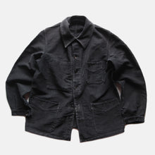 Load image into Gallery viewer, 1940's FRENCH WORK BLACK MOLESKIN JACKET WITH V-POCKET (MEDIUM)