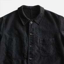 Load image into Gallery viewer, 1940's "Adlphe Lafont" Black Moleskin Work Jacket (Large)