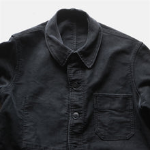 Load image into Gallery viewer, 1960's "ADOLPHE LAFONT" BLACK MOLESKIN WORK JACKET (MEDIUM) MINT CONDITION