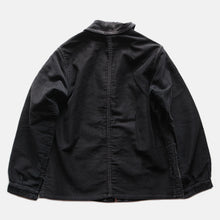 Load image into Gallery viewer, 1940's FRENCH WORK BLACK MOLESKIN JACKET WITH V-POCKET (MEDIUM)