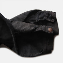 Load image into Gallery viewer, 1940's FRENCH WORK BLACK MOLESKIN FADED JACKET WITH V-POCKET (LARGE)