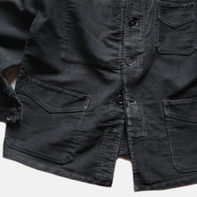 Load image into Gallery viewer, 1940's FRENCH WORK BLACK MOLESKIN JACKET WITH V-POCKET (MEDIUM)