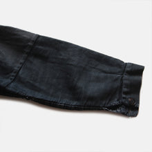 画像をギャラリービューアに読み込む, 1940's FRENCH WORK BLACK MOLESKIN PATCHWORK JACKET WITH V-POCKET (MEDIUM)