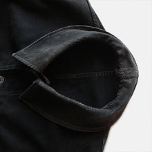 Load image into Gallery viewer, ~1940's FRENCH WORK BLACK MOLESKIN PATCHWORK JACKET (MEDIUM)