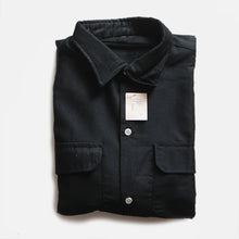 Load image into Gallery viewer, N.O.S 1930's~ FRENCH WORK BLACK MOLESKIN SHIRT (LARGE)
