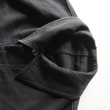 Load image into Gallery viewer, 1940's FRENCH WORK BLACK MOLESKIN JACKET WITH V-POCKET (MEDIUM)