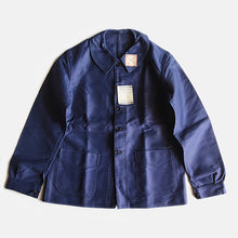 Load image into Gallery viewer, N.O.S ~1940's FRENCH WORK BLUE MOLESKIN JACKET WITH V-POCKET (48 MEDIUM)