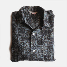 Load image into Gallery viewer, MADE IN USA 1960's "CALIFORNIA" BATIK COTTON BOX SHIRT (LARGE)