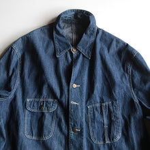 Load image into Gallery viewer, 1940's "FULL CAP" DENIM WORK CHORE JACKET (44 LARGE)