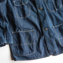 Load image into Gallery viewer, 1940's "FULL CAP" DENIM WORK CHORE JACKET (44 LARGE)