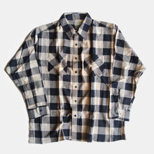 Load image into Gallery viewer, N.O.S 1980's "OPEN TRAILS" BLOCK CHECK COTTON BOX SHIRT (X-LARGE)