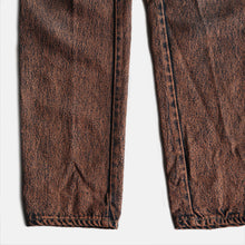 Load image into Gallery viewer, 1990's "VAN MARINUS" BROWN DENIM SLIM TAPARED PANTS (W30 L33)