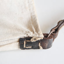 画像をギャラリービューアに読み込む, 1930's FRENCH CANVAS COTTON BAG WITH LEATHER STRAP