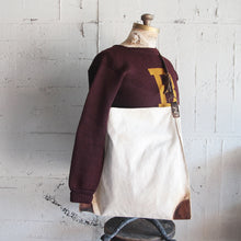 画像をギャラリービューアに読み込む, 1930's FRENCH CANVAS COTTON BAG WITH LEATHER STRAP