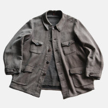 Load image into Gallery viewer, 1930's FRENCH WORK HUNTING PIQUE JACKET (LARGE)