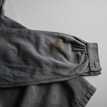 Load image into Gallery viewer, 1920's~ FRENCH WORK BLACK CHAMBRAY BIAUDE (LARGE)