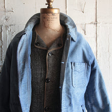 画像をギャラリービューアに読み込む, 1890's FRENCH WORK COTTON CARDIGAN (SMALL) MINT CONDITION