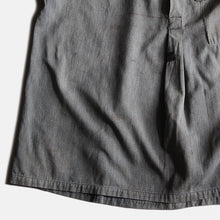 Load image into Gallery viewer, 1920's~ FRENCH WORK BLACK CHAMBRAY BIAUDE (LARGE)