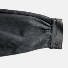 Load image into Gallery viewer, 1920's~ FRENCH WORK BLACK CHAMBRAY BIAUDE (LARGE)