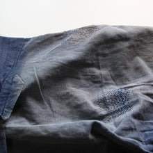 Load image into Gallery viewer, 1920's~ "FRENCH NAVY" INDIGO LINEN PATCH WORK TROUSER (W33)
