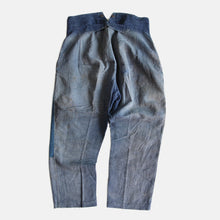 Load image into Gallery viewer, 1920's~ "FRENCH NAVY" INDIGO LINEN PATCH WORK TROUSER (W33)