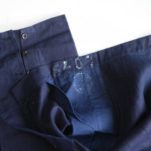 Load image into Gallery viewer, N.O.S 1920's~ "FRENCH NAVY" INDIGO LINEN MILITARY TROUSER (W36)