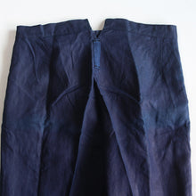 Load image into Gallery viewer, N.O.S 1920's~ "FRENCH NAVY" INDIGO LINEN MILITARY TROUSER (W36)