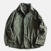 Load image into Gallery viewer, N.O.S 1950's "U.S.ARMY" COTTON SATEEN SHIRT OG-107 (SMALL)