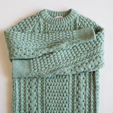 画像をギャラリービューアに読み込む, OLD IRELAND WOOL FISHERMAN SWEATER (MEDIUM)