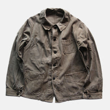 画像をギャラリービューアに読み込む, 1940's FRENCH WORK REAL FADED METIS JACKET WITH V-POCKET (MEDIUM)
