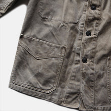 画像をギャラリービューアに読み込む, 1940's FRENCH WORK REAL FADED METIS JACKET WITH V-POCKET (MEDIUM)