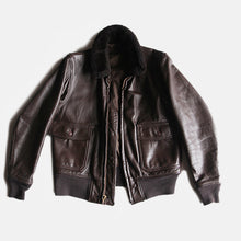 Load image into Gallery viewer, 1970's~ "U.S.N" G-1 FLIGHT LEATHER JACKET (MEDIUM) NEAR DEADSTOCK
