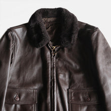 Load image into Gallery viewer, 1970's~ "U.S.N" G-1 FLIGHT LEATHER JACKET (MEDIUM) NEAR DEADSTOCK