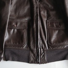 Load image into Gallery viewer, 1970's~ "U.S.N" G-1 FLIGHT LEATHER JACKET (MEDIUM) NEAR DEADSTOCK