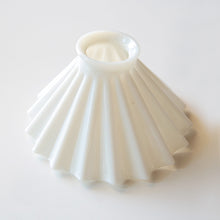 Load image into Gallery viewer, ANTIQUE RUFFLED WHITE MILK GLASS SHADE (2 4/1 FITTER)