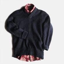 画像をギャラリービューアに読み込む, 1950's HIGH GAUGE WOOL V NECK SWEATER (MEDIUM)