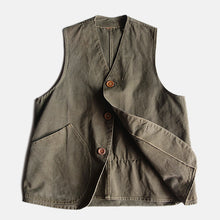 画像をギャラリービューアに読み込む, MADE IN U.S.A 1950's COTTON CANVAS HUNTING VEST (MEDIUM)