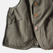 画像をギャラリービューアに読み込む, MADE IN U.S.A 1950's COTTON CANVAS HUNTING VEST (MEDIUM)