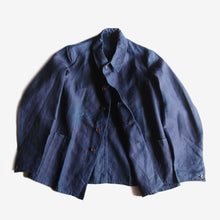 Load image into Gallery viewer, N.O.S 1920's~ "FRENCH NAVY" INDIGO LINEN CHORE JACKET (48 MEDIUM)
