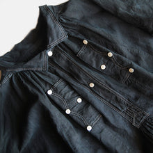 画像をギャラリービューアに読み込む, ANTIQUE FRENCH INDIGO LINEN BIAUDE (UNISEX) MINT CONDITION