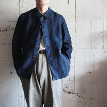 Load image into Gallery viewer, N.O.S 1920's~ "FRENCH NAVY" INDIGO LINEN CHORE JACKET (48 MEDIUM)