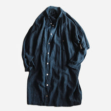 画像をギャラリービューアに読み込む, ANTIQUE FRENCH INDIGO LINEN BIAUDE (UNISEX)