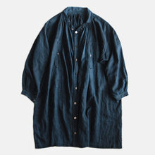 画像をギャラリービューアに読み込む, ANTIQUE FRENCH INDIGO LINEN BIAUDE (UNISEX)