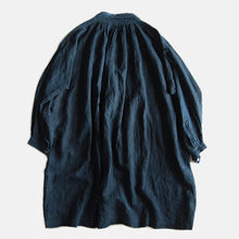 画像をギャラリービューアに読み込む, ANTIQUE FRENCH INDIGO LINEN BIAUDE (UNISEX)