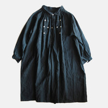 画像をギャラリービューアに読み込む, ANTIQUE FRENCH INDIGO LINEN BIAUDE (UNISEX) MINT CONDITION