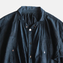 画像をギャラリービューアに読み込む, ANTIQUE FRENCH INDIGO LINEN BIAUDE (UNISEX)